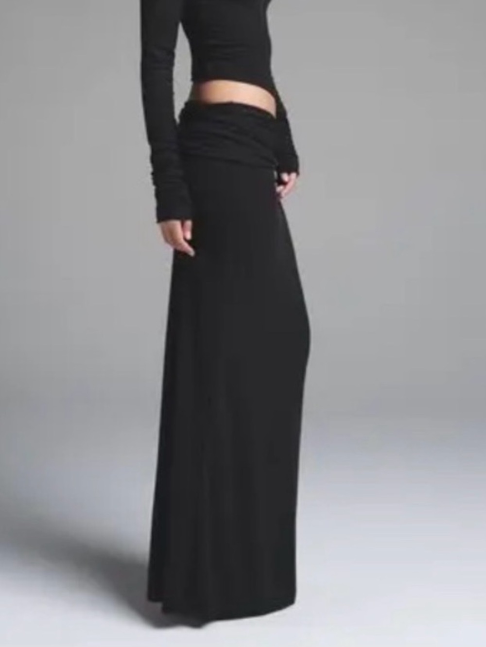 🖤 SKIMS Sheer Knit Fold Over Skirt Onyx | S | NWOT🍿